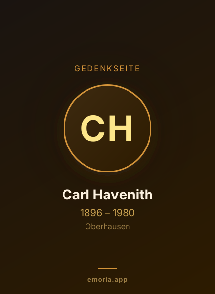 Gedenkportrait von Carl Havenith