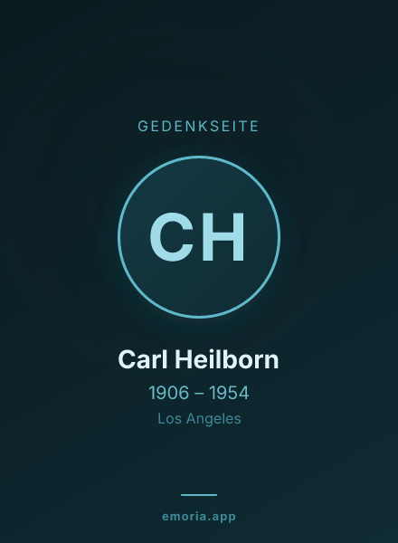 Gedenkportrait von Carl Heilborn