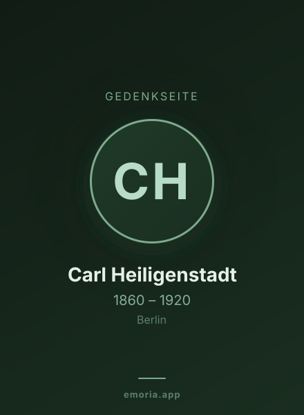 Gedenkportrait von Carl Heiligenstadt