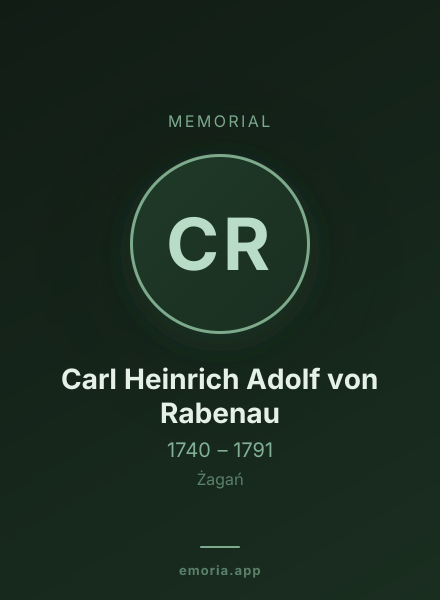 Memorial portrait of Carl Heinrich Adolf von Rabenau