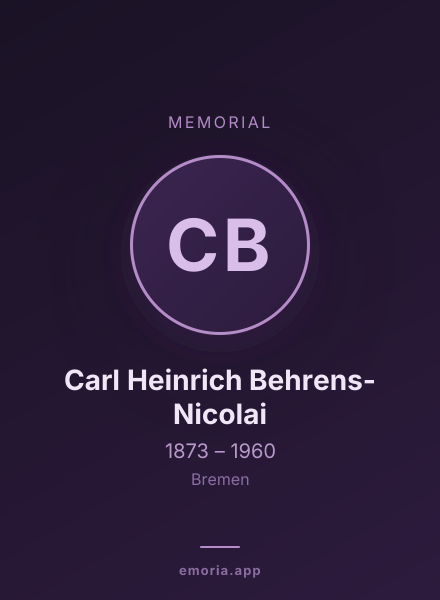 Memorial portrait of Carl Heinrich Behrens-Nicolai