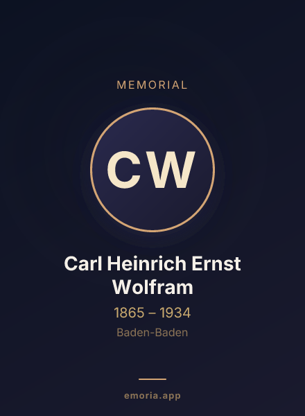 Memorial portrait of Carl Heinrich Ernst Wolfram