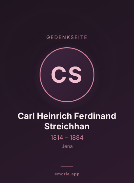 Gedenkportrait von Carl Heinrich Ferdinand Streichhan