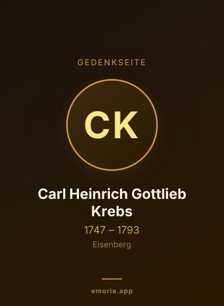 Gedenkportrait von Carl Heinrich Gottlieb Krebs