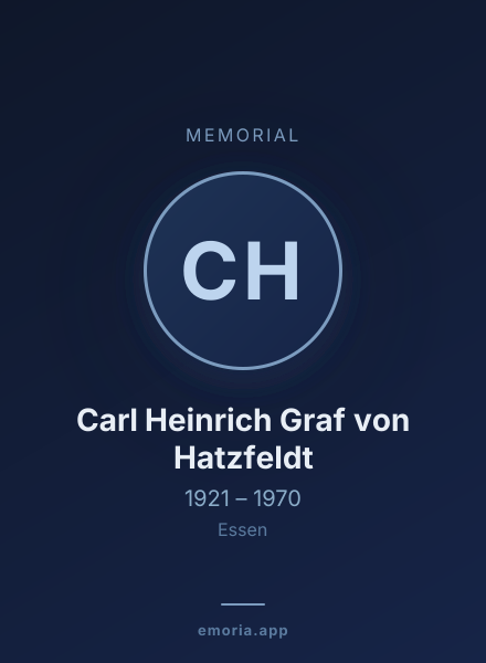 Memorial portrait of Carl Heinrich Graf von Hatzfeldt