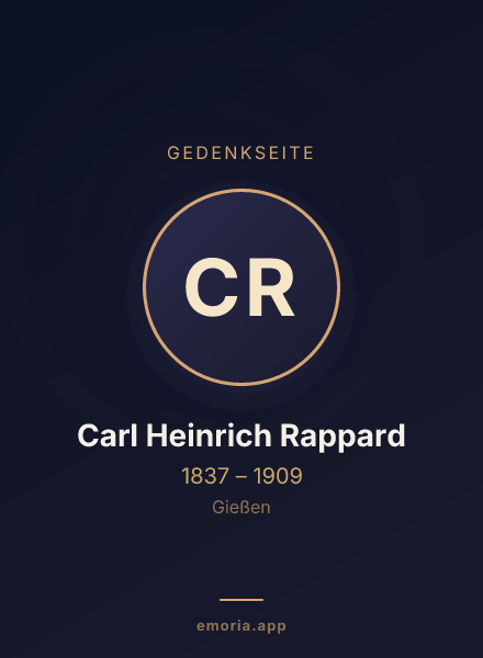 Gedenkportrait von Carl Heinrich Rappard