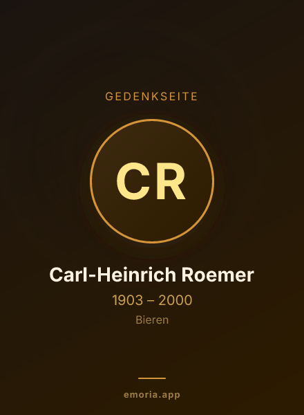Gedenkportrait von Carl-Heinrich Roemer