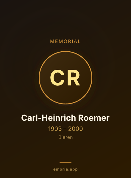 Memorial portrait of Carl-Heinrich Roemer