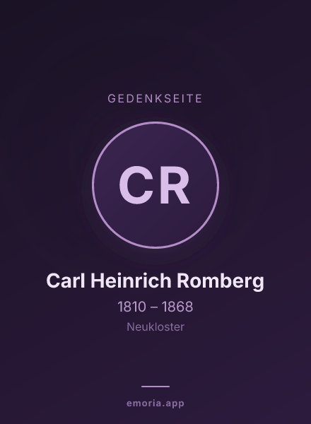 Gedenkportrait von Carl Heinrich Romberg