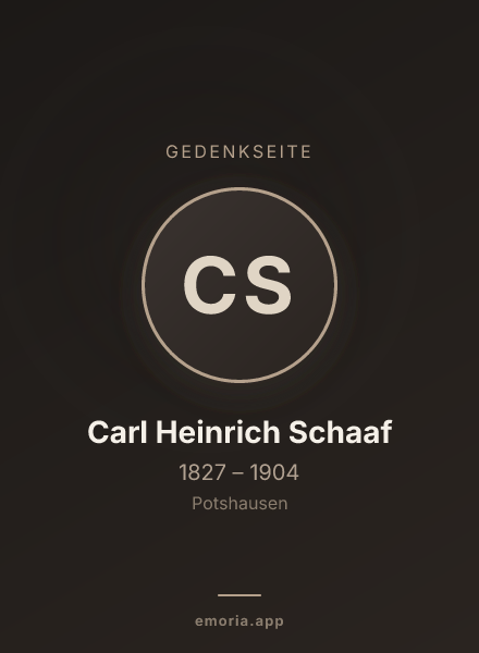 Gedenkportrait von Carl Heinrich Schaaf