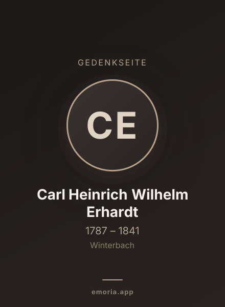 Gedenkportrait von Carl Heinrich Wilhelm Erhardt