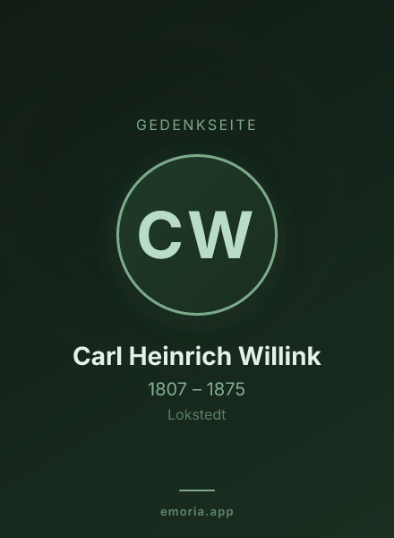 Gedenkportrait von Carl Heinrich Willink