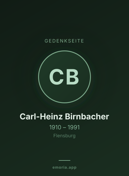 Gedenkportrait von Carl-Heinz Birnbacher