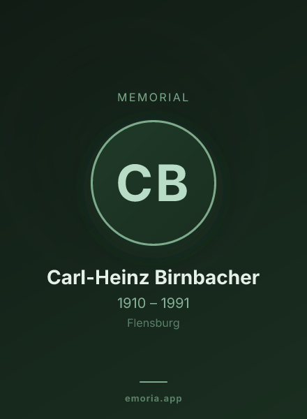 Memorial portrait of Carl-Heinz Birnbacher