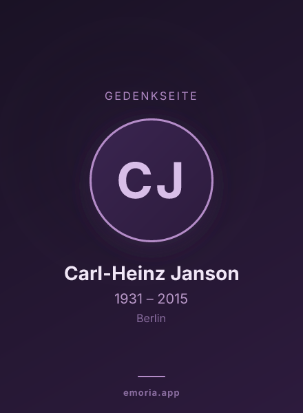 Gedenkportrait von Carl-Heinz Janson