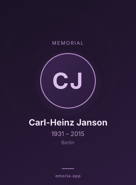 Memorial portrait of Carl-Heinz Janson