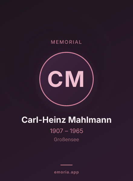 Memorial portrait of Carl-Heinz Mahlmann