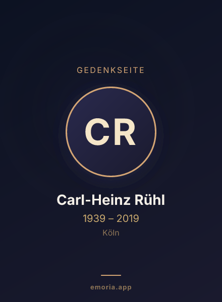 Gedenkportrait von Carl-Heinz Rühl