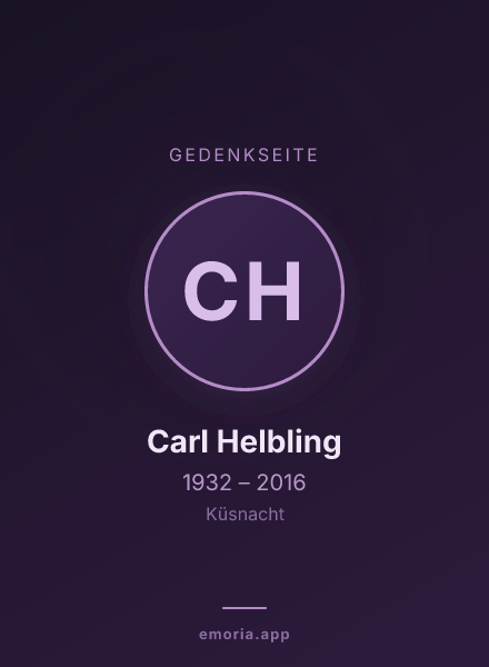 Gedenkportrait von Carl Helbling