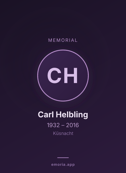 Memorial portrait of Carl Helbling