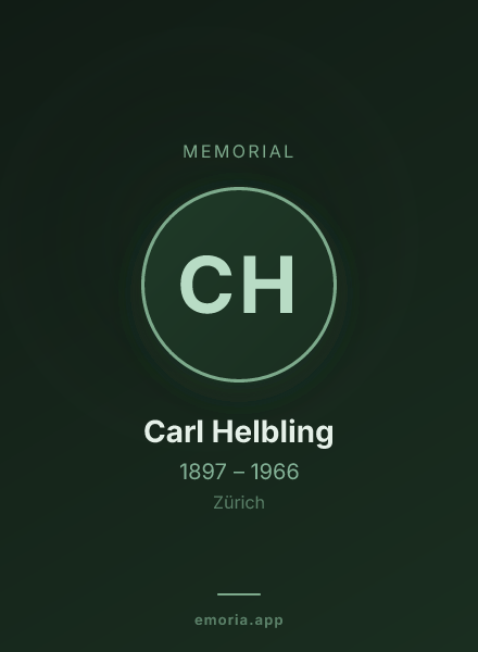 Memorial portrait of Carl Helbling