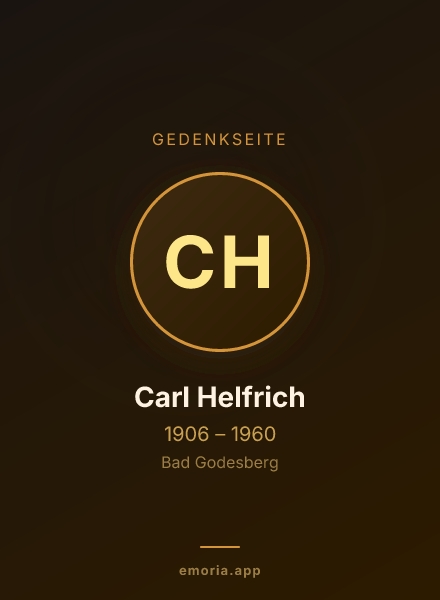 Gedenkportrait von Carl Helfrich