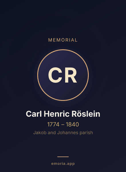 Memorial portrait of Carl Henric Röslein