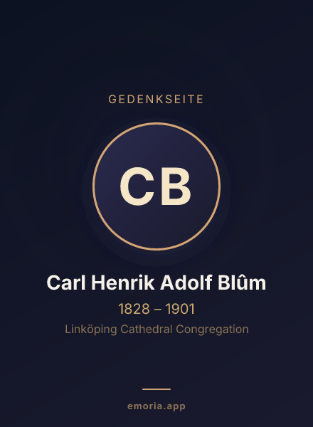 Gedenkportrait von Carl Henrik Adolf Blûm