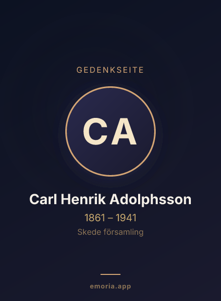 Gedenkportrait von Carl Henrik Adolphsson