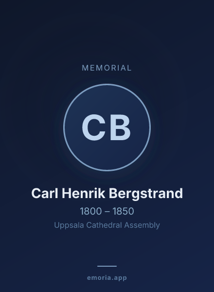 Memorial portrait of Carl Henrik Bergstrand