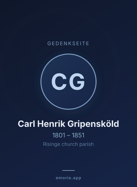 Gedenkportrait von Carl Henrik Gripensköld