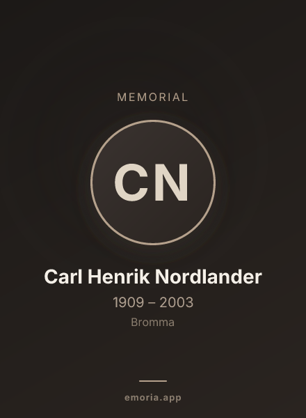Memorial portrait of Carl Henrik Nordlander