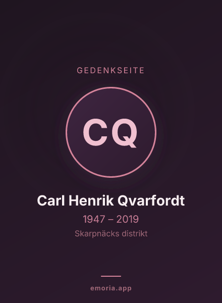 Gedenkportrait von Carl Henrik Qvarfordt
