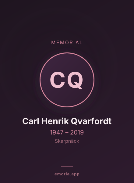 Memorial portrait of Carl Henrik Qvarfordt