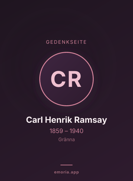 Gedenkportrait von Carl Henrik Ramsay
