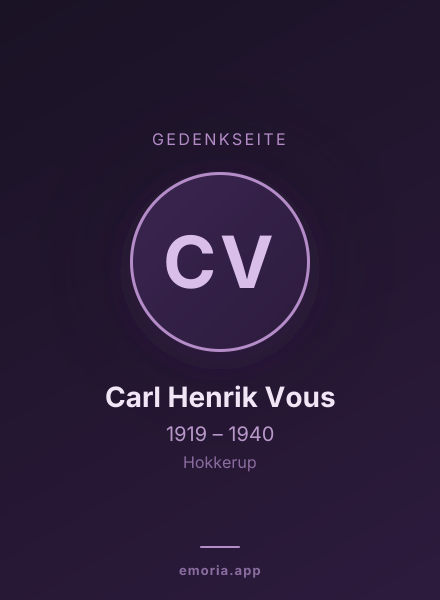 Gedenkportrait von Carl Henrik Vous