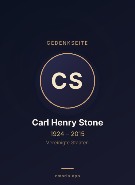 Gedenkportrait von Carl Henry Stone