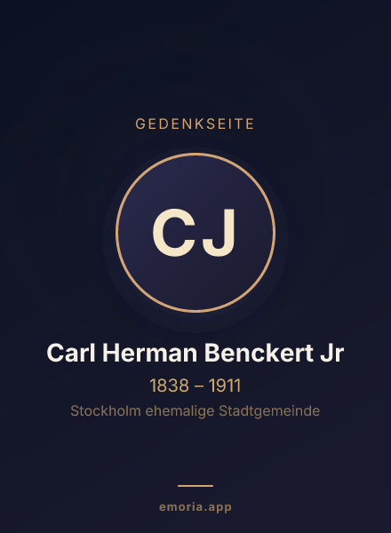 Gedenkportrait von Carl Herman Benckert Jr