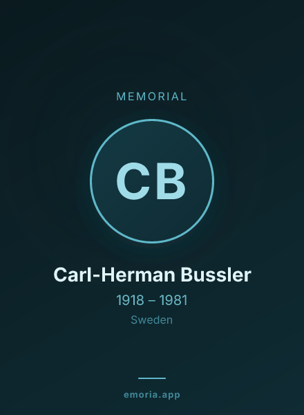 Memorial portrait of Carl-Herman Bussler