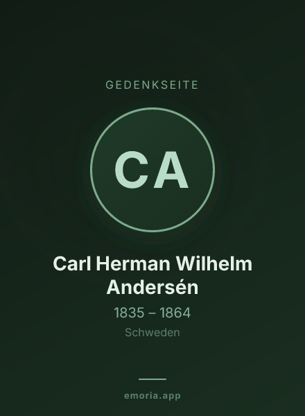 Gedenkportrait von Carl Herman Wilhelm Andersén