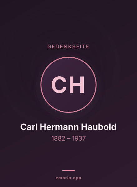 Gedenkportrait von Carl Hermann Haubold