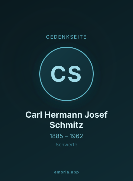 Gedenkportrait von Carl Hermann Josef Schmitz