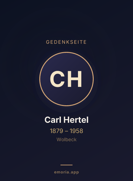 Gedenkportrait von Carl Hertel