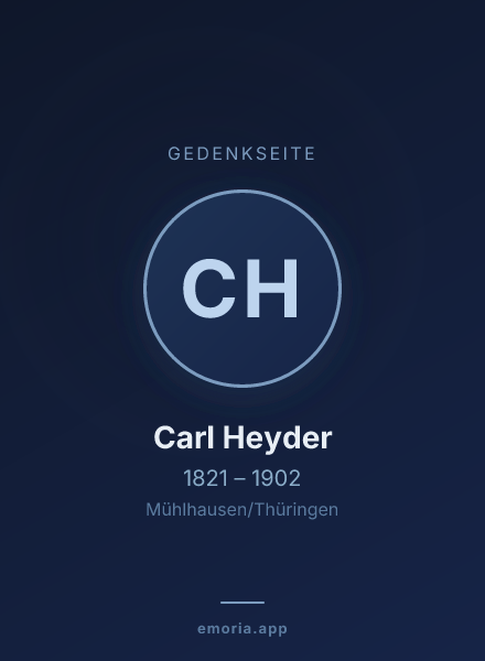 Gedenkportrait von Carl Heyder