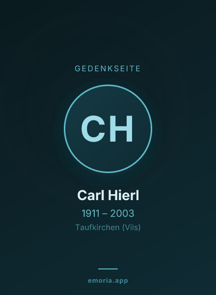 Gedenkportrait von Carl Hierl