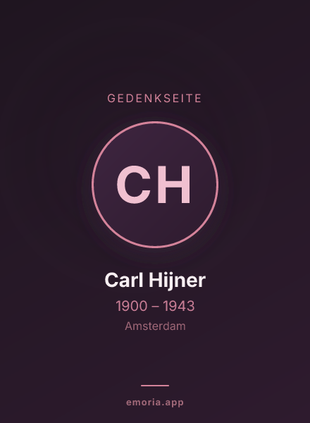 Gedenkportrait von Carl Hijner
