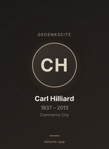 Gedenkportrait von Carl Hilliard