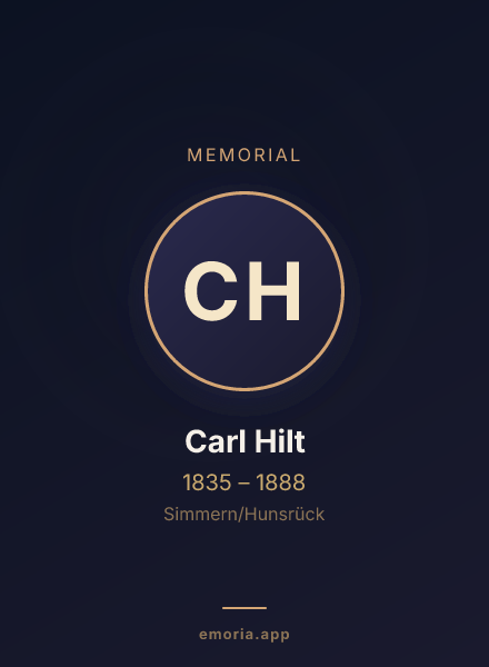 Memorial portrait of Carl Hilt