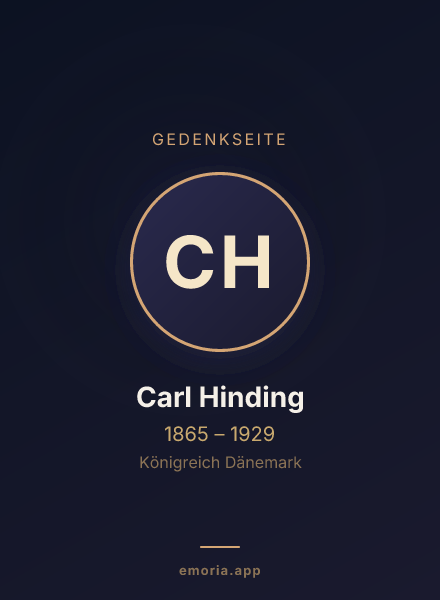 Gedenkportrait von Carl Hinding