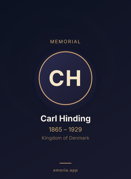 Memorial portrait of Carl Hinding